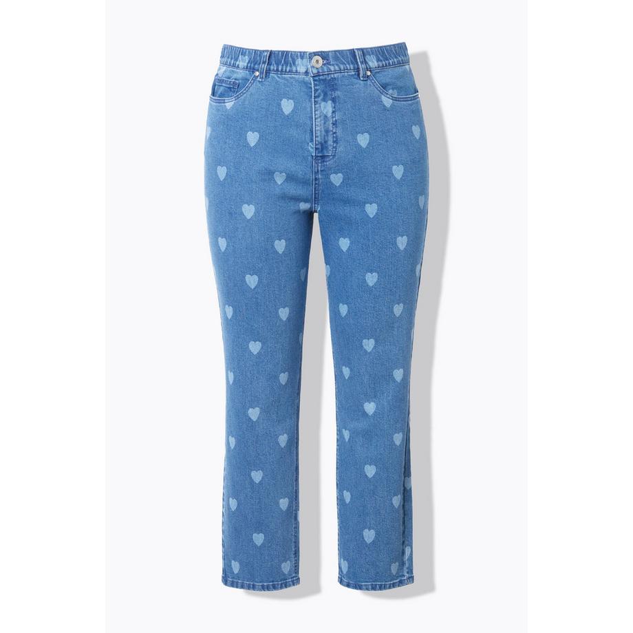 Studio Untold Mom Jeans 5-Pocket Herz-Print  