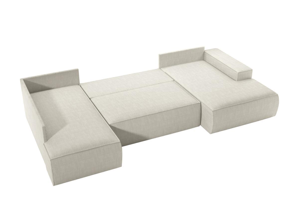 Vente-unique Große Wohnlandschaft - Ecke rechts - Mit Schlaffunktion - Cord - Beige - AMELIA  
