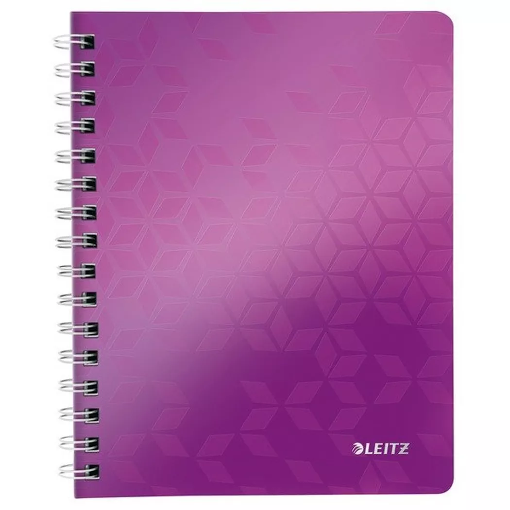 Leitz WOW Notebook A5 squared, wirebound with PP cover