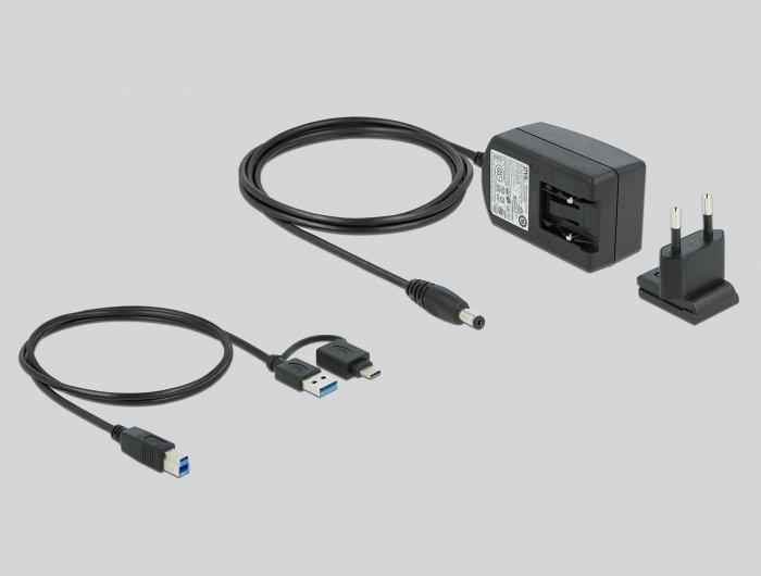 DeLock  87771 Notebook-Dockingstation & Portreplikator Kabelgebunden Schwarz, Weiß 