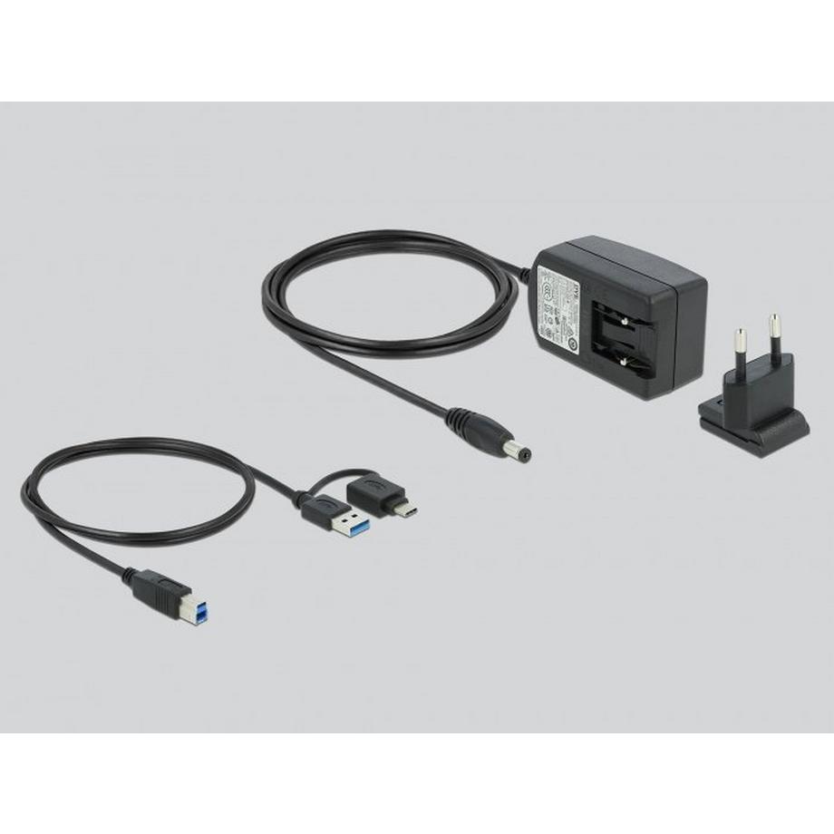 DeLock  87771 Notebook-Dockingstation & Portreplikator Kabelgebunden Schwarz, Weiß 