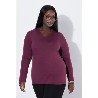 Ulla Popken Maglione Misto Seta Collo Montante Maniche Lunghe  