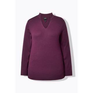 Ulla Popken Maglione Misto Seta Collo Montante Maniche Lunghe  