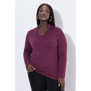 Ulla Popken Maglione Misto Seta Collo Montante Maniche Lunghe  