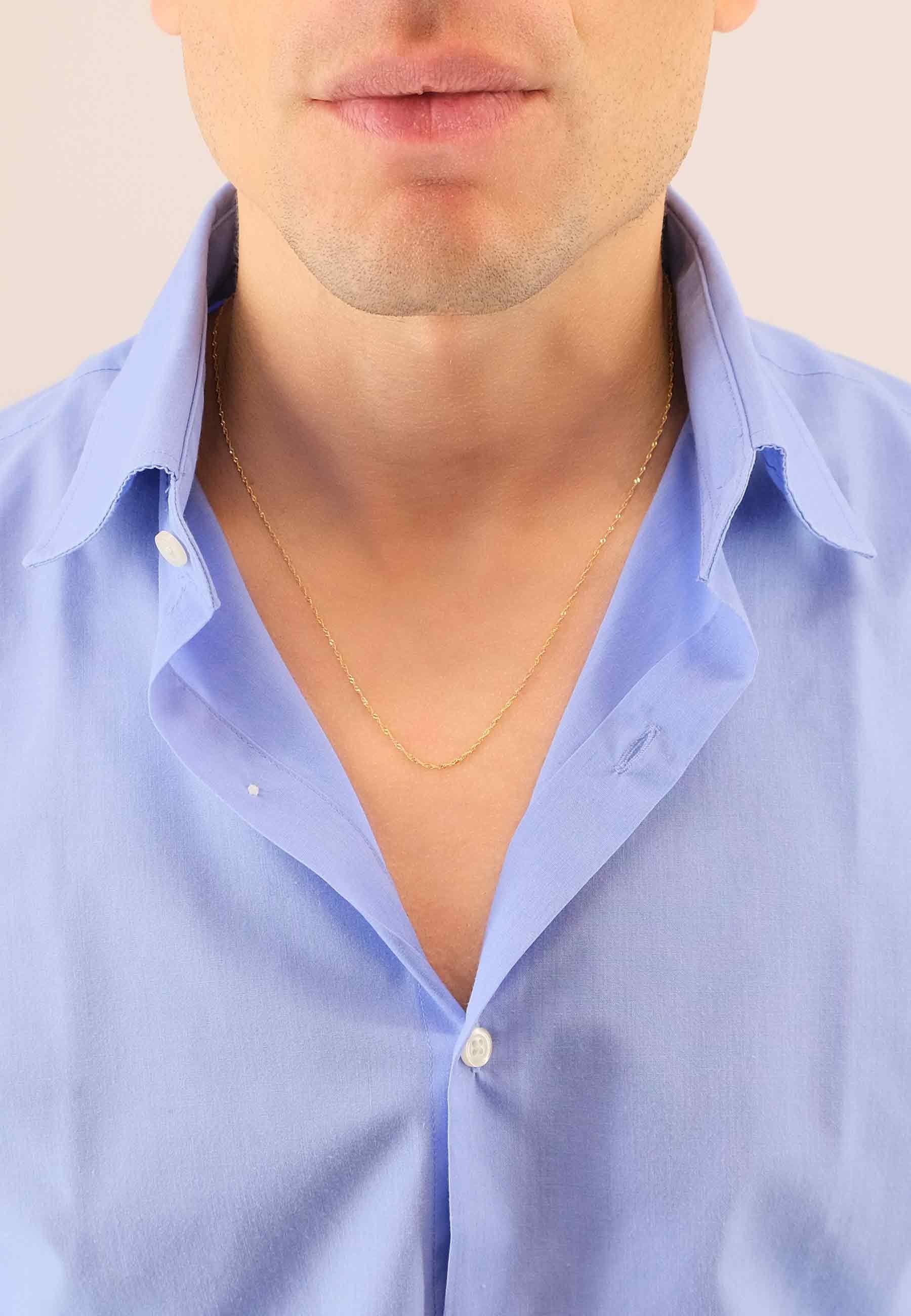 MUAU Schmuck  Collier Singapur Gelbgold 750, 1.2mm, 50cm 