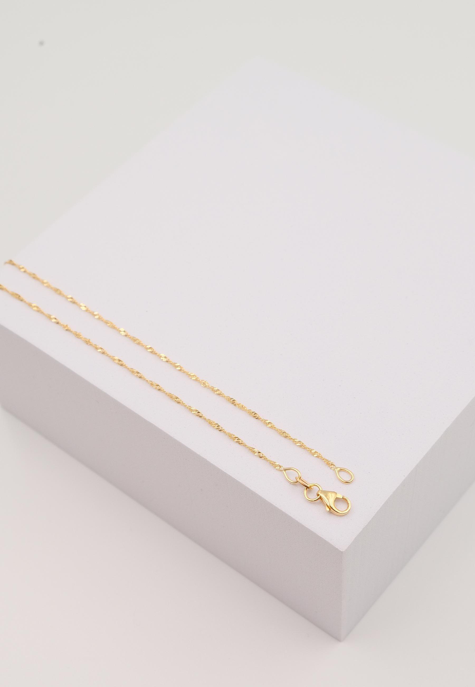 MUAU Schmuck  Collier Singapur Gelbgold 750, 1.2mm, 50cm 