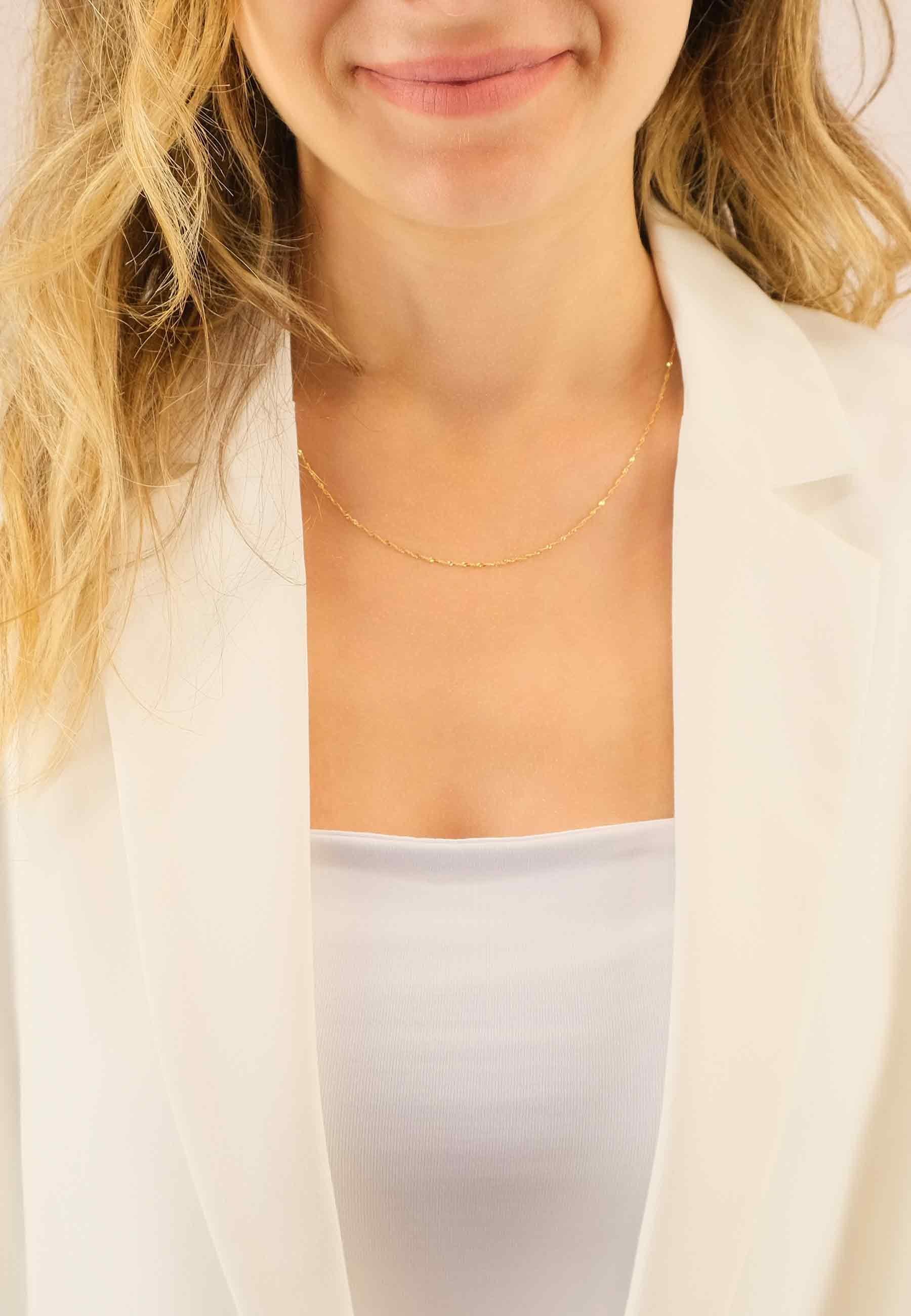 MUAU Schmuck  Collier Singapur Gelbgold 750, 1.2mm, 50cm 