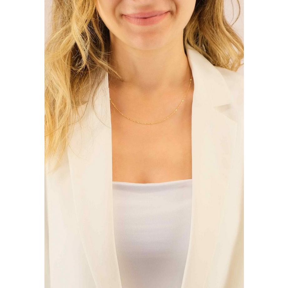 MUAU Schmuck  Collier Singapur Gelbgold 750, 1.2mm, 50cm 