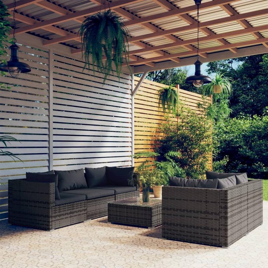 VidaXL set salotto da giardino Polirattan  