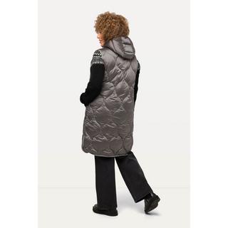 Ulla Popken  Long gilet matelassé HYPRAR, fermeture éclair à double curseur, matière imperméable 