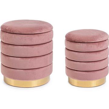 Pouf mit Stauraum Darina Antike Rosa 36x38 (2er-Set)