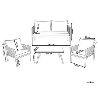 Beliani Ensemble de salon avec table en Aluminium Traditionnel LATINA  