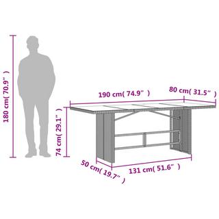 VidaXL Table de jardin rotin synthétique  