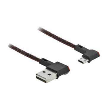 USB2 Kabel A-MicroB gewinkelt, 2m cavo USB USB 2.0 USB A Micro-USB B Nero