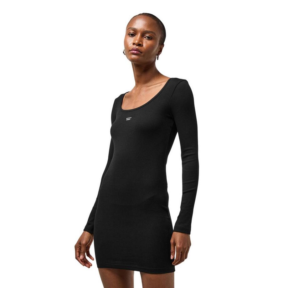 GUESS Minikleid, Eckiger Ausschnitt, Schmal, Langärmlig  