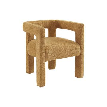 Stuhl mit Armlehnen - Bouclé-Stoff & Metall - Senfgelb - SOFANA von Pascal MORABITO