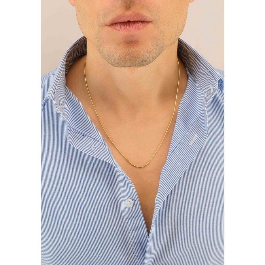 MUAU Schmuck  Collier serpent or jaune 750, 1.2mm, 55cm 