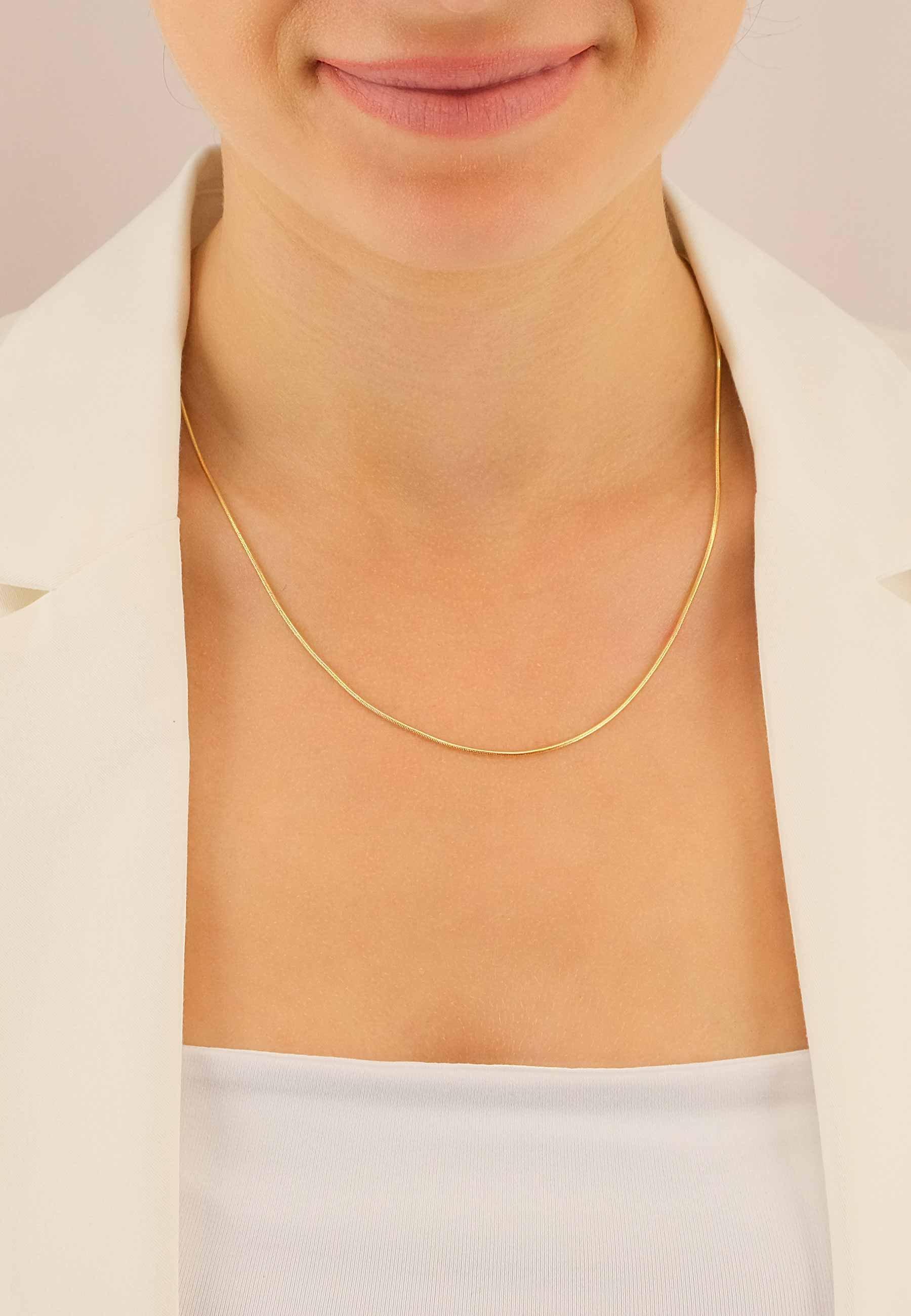 MUAU Schmuck  Collier Schlange Gelbgold 750, 1.2mm, 55cm 