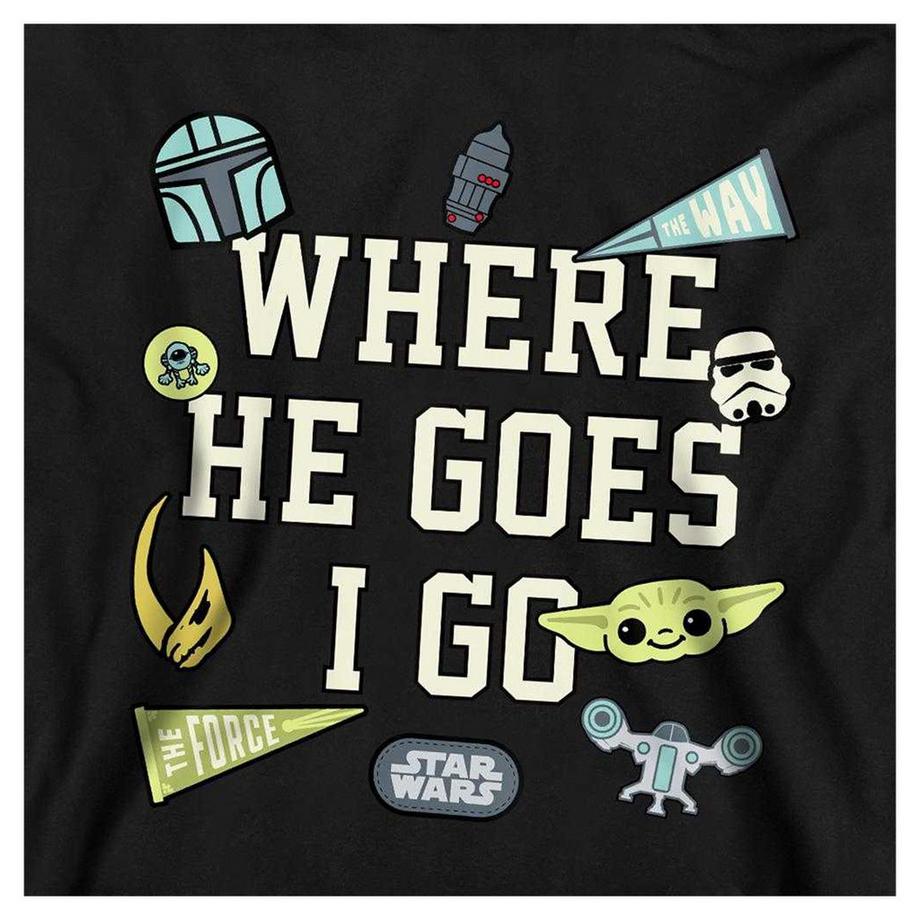 Star Wars: The Mandalorian  Where He Goes Badges Felpa Con Cappuccio Grogu Erica 