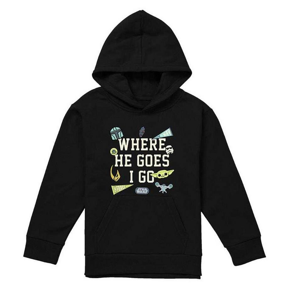 Where He Goes Badges Felpa Con Cappuccio Grogu Erica