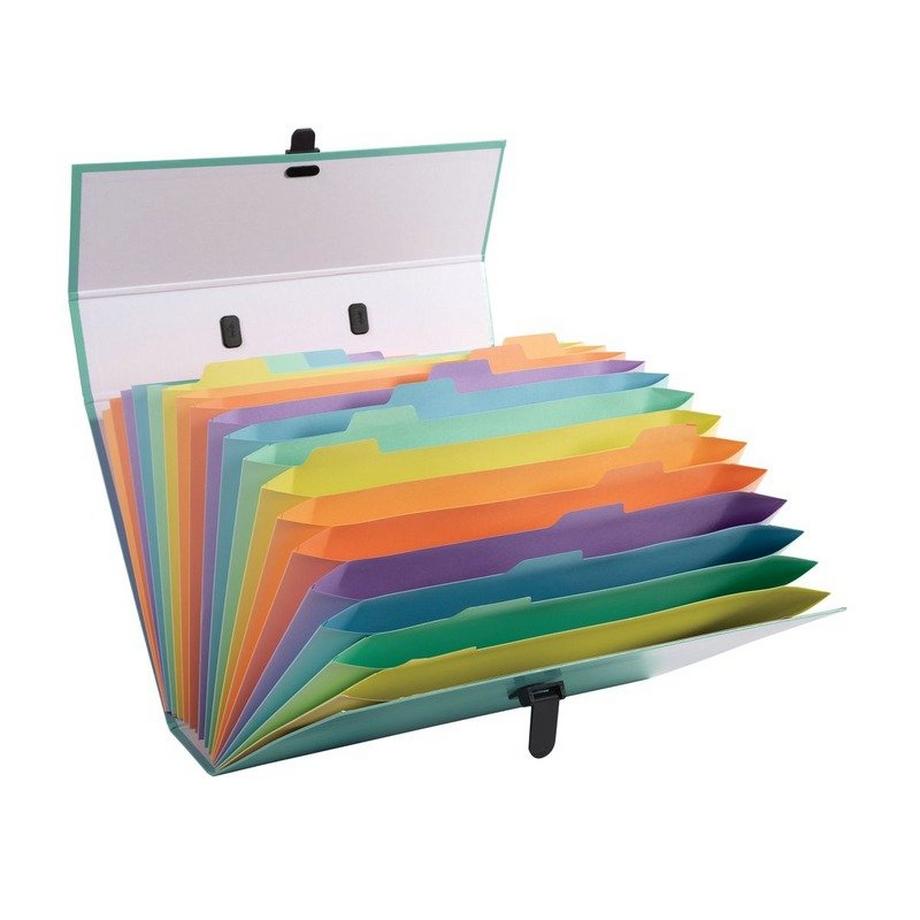 Exacompta Cartella a soffietti espandibili con manico Aquarel 18 scomparti - 24x32cm  
