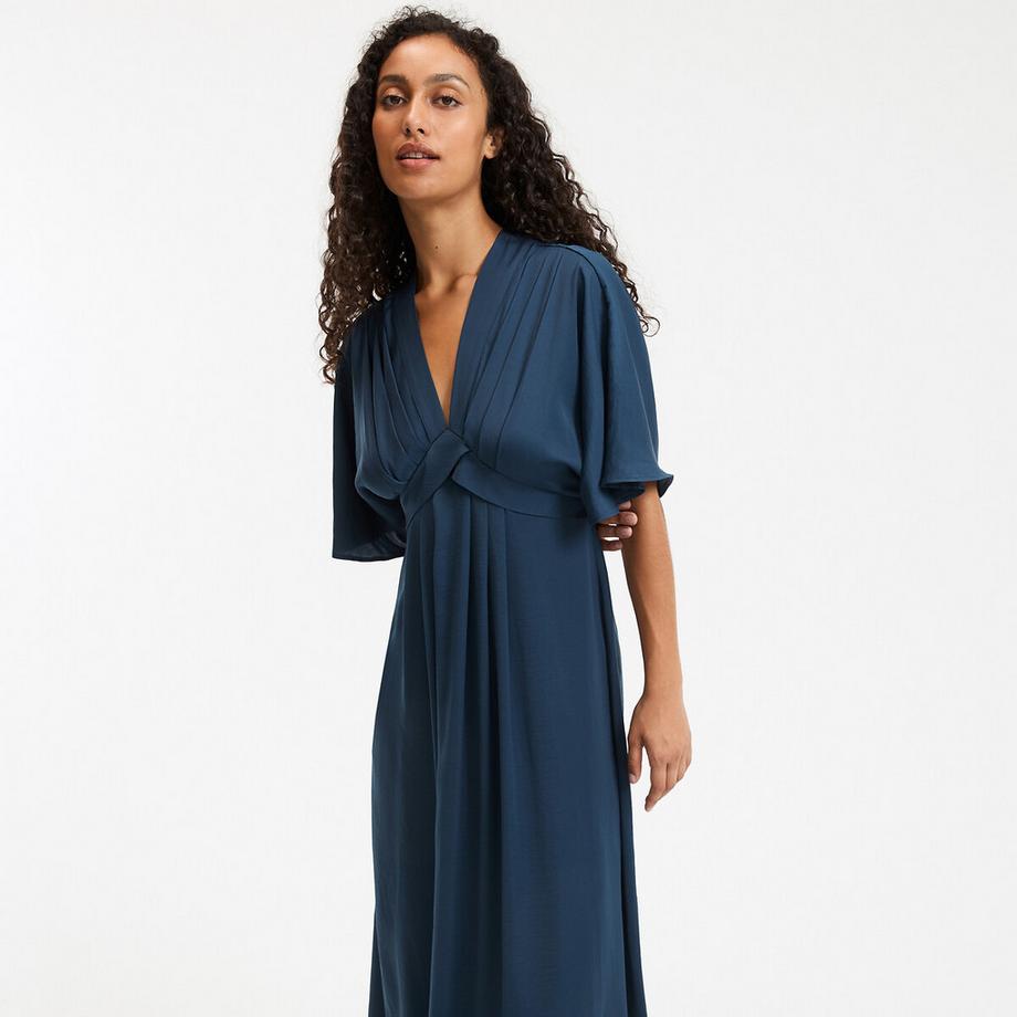 La Redoute Collections Langes ausgestelltes V-Ausschnitt-Kleid  