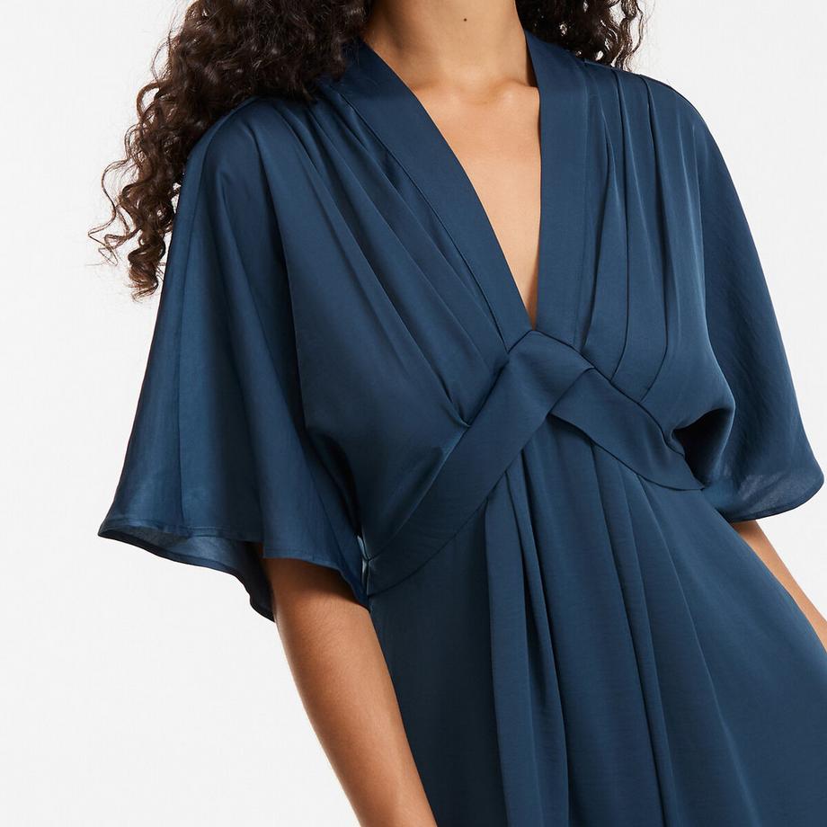 La Redoute Collections Langes ausgestelltes V-Ausschnitt-Kleid  