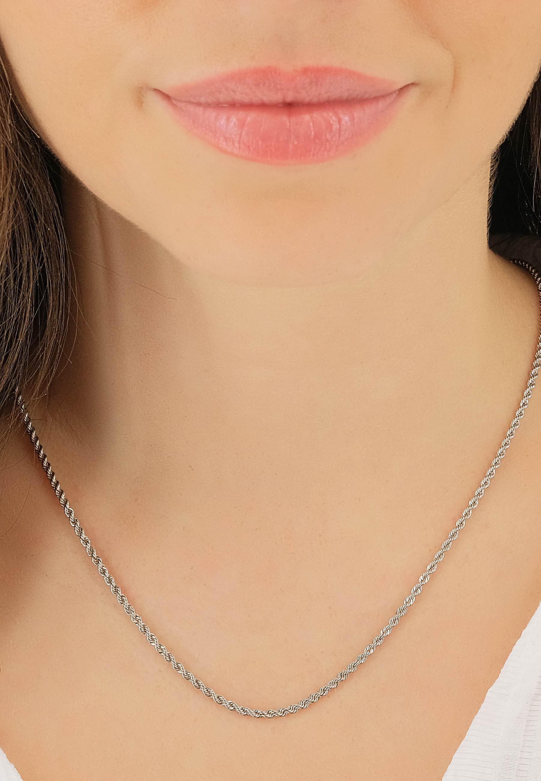 MUAU Schmuck  Collier cordon or blanc 750, 2.2mm, 45cm 