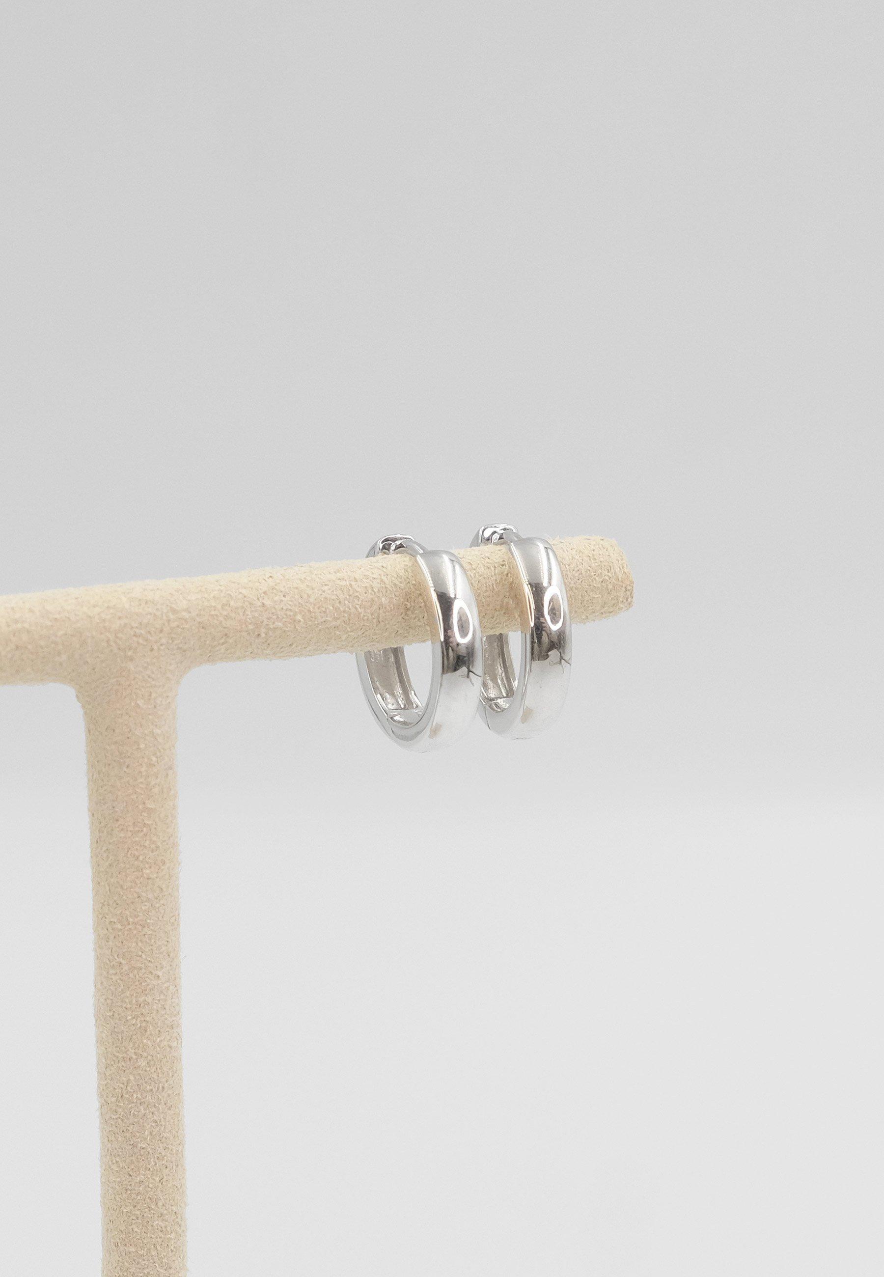 MUAU Schmuck  Creolen Weissgold 750, 14mm 