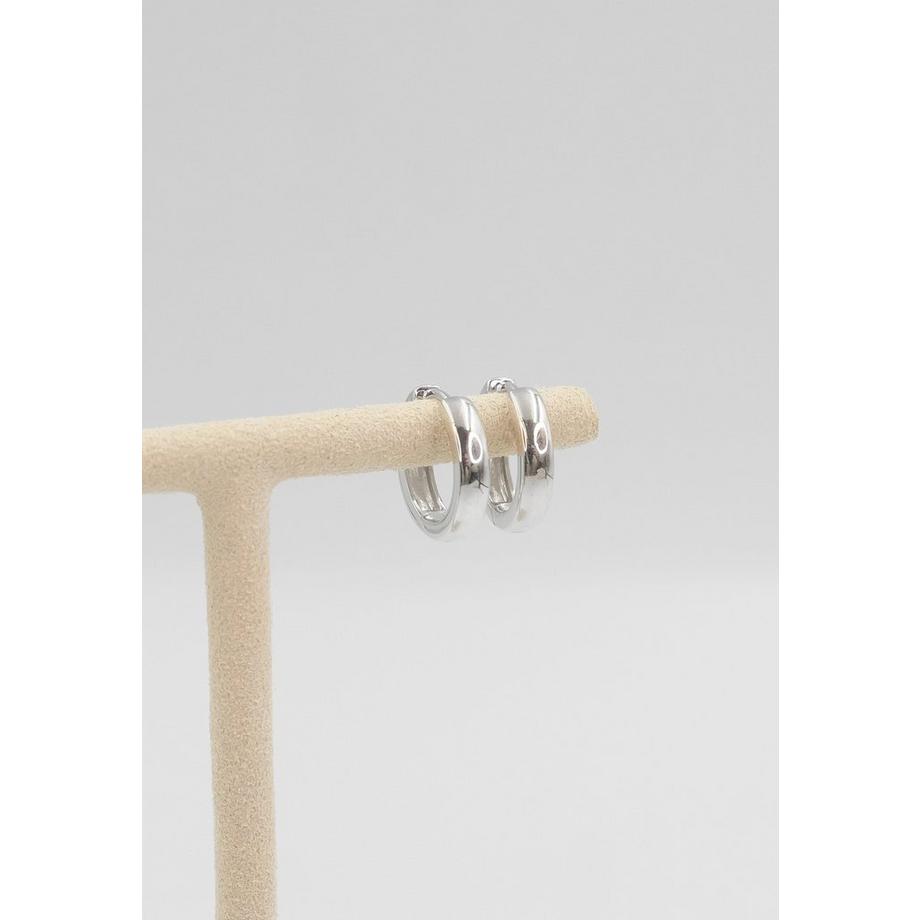 MUAU Schmuck  Creolen Weissgold 750, 14mm 