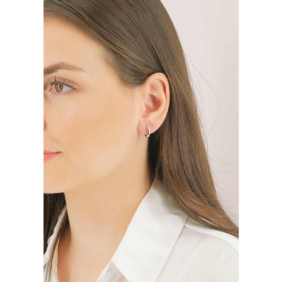 MUAU Schmuck  Creolen Weissgold 750, 14mm 