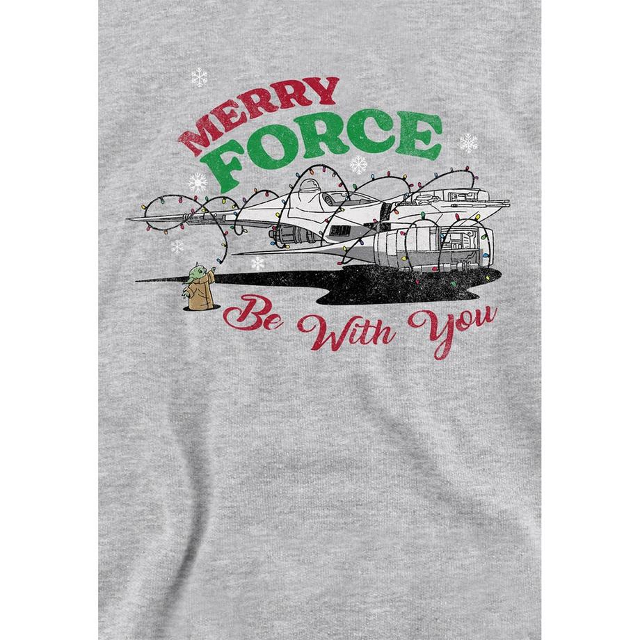 Disney Star Wars  Merry Force Be With You Felpa Con Cappuccio Natale Grogu 