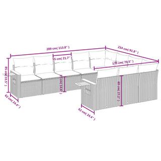 VidaXL Ensemble de canapés de jardin rotin synthétique  