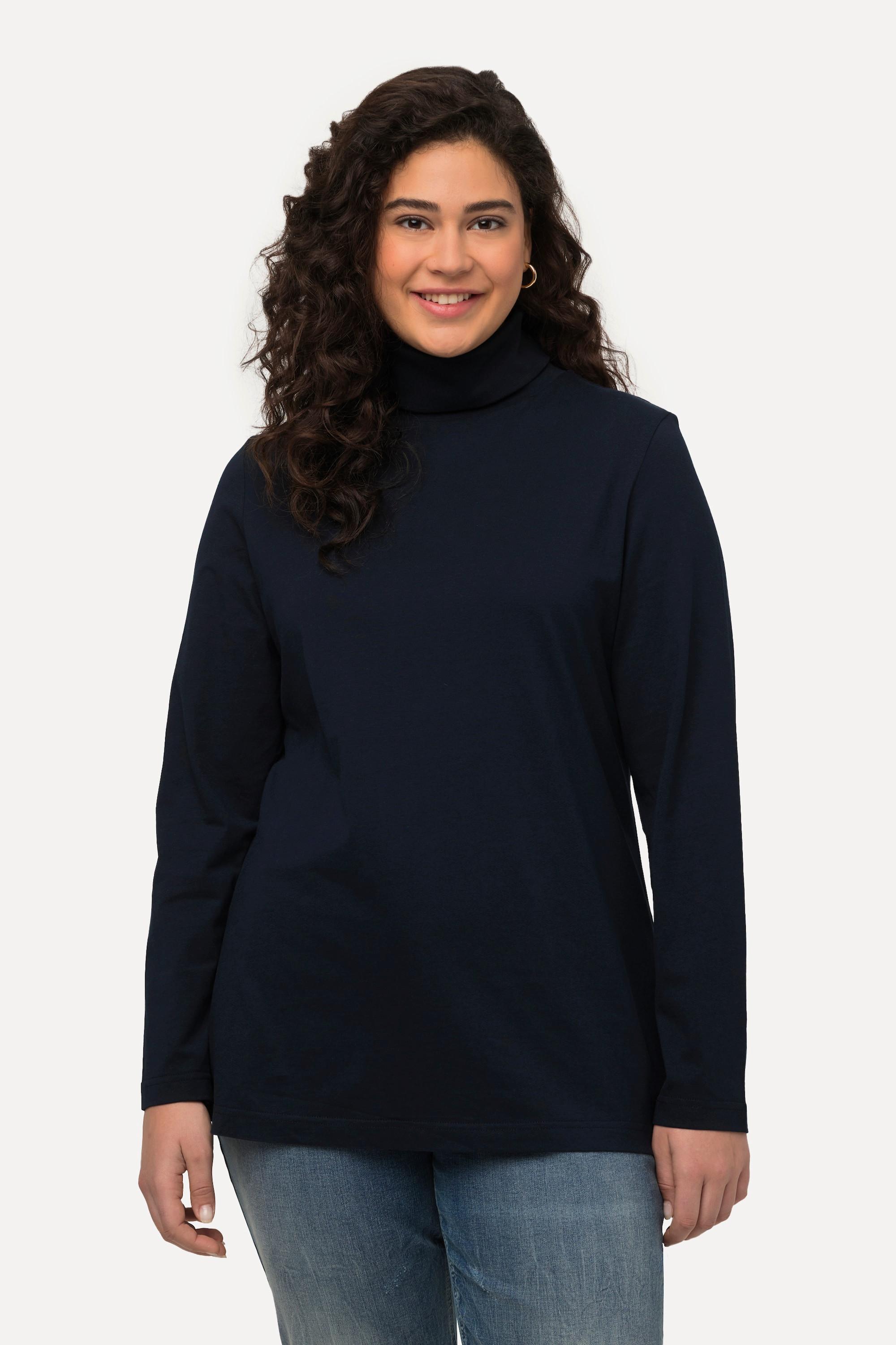 Ulla Popken  Shirt, Rollkragen, Slim, Langarm 