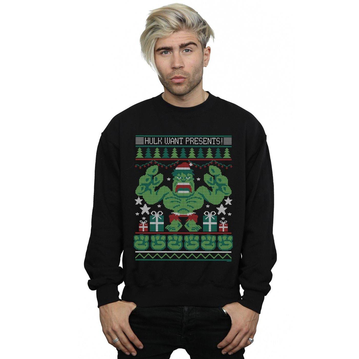 MARVEL Hulk Want Presents Weihnachts-Sweatshirt  