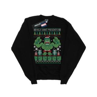 MARVEL Hulk Want Presents Weihnachts-Sweatshirt  