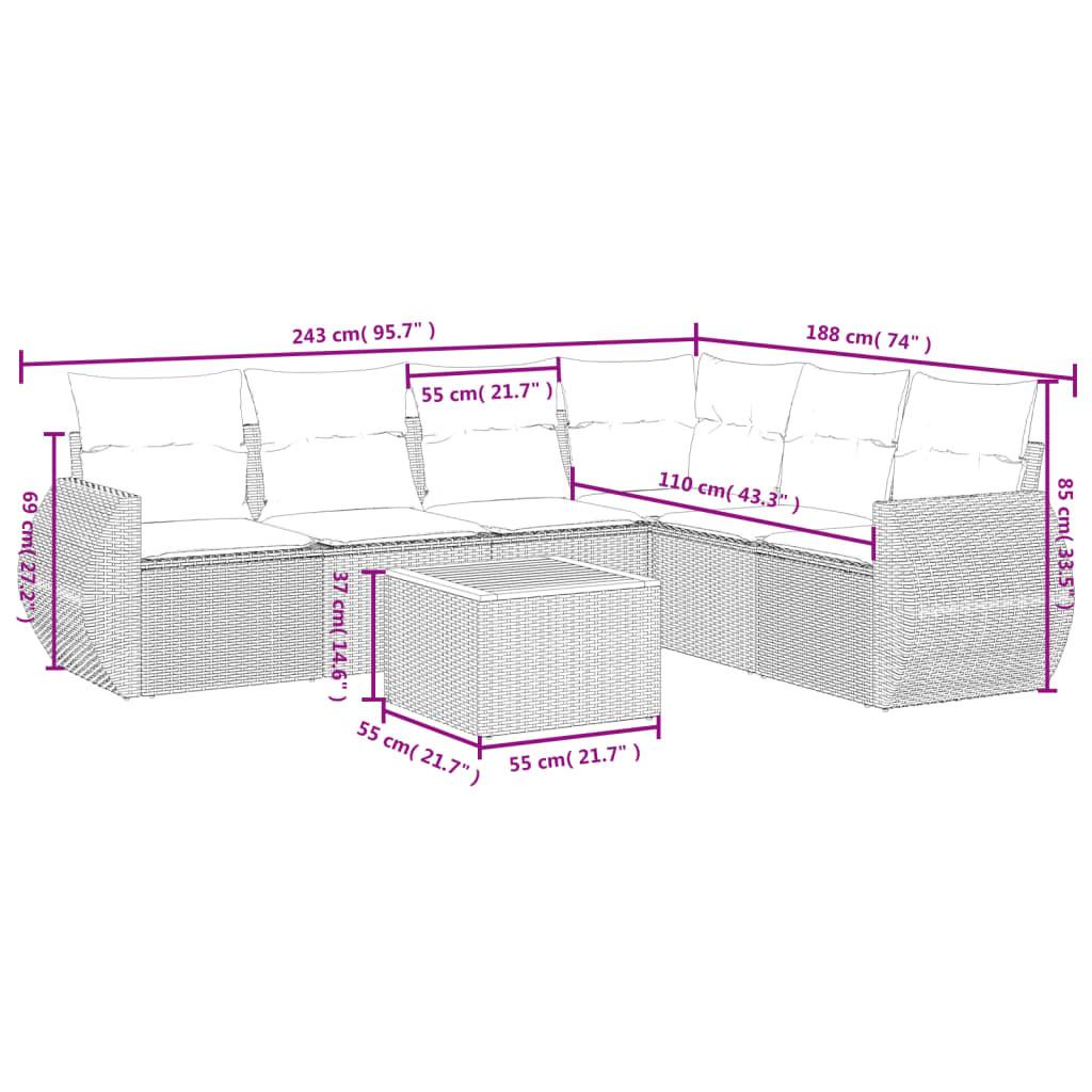 VidaXL set divano da giardino Polirattan  