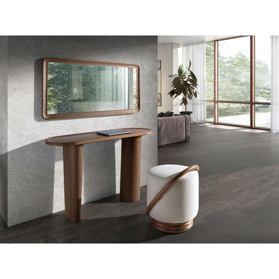 ANGEL CERDA Console ovale in noce a mezza punta  