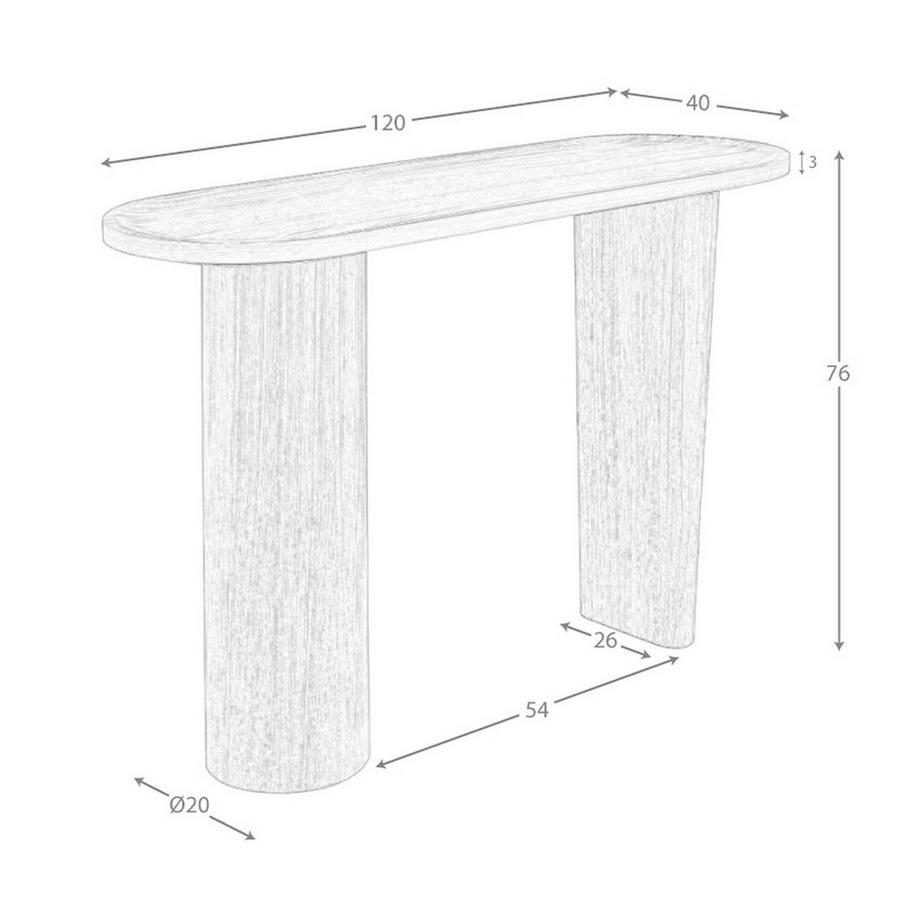 ANGEL CERDA Console ovale in noce a mezza punta  