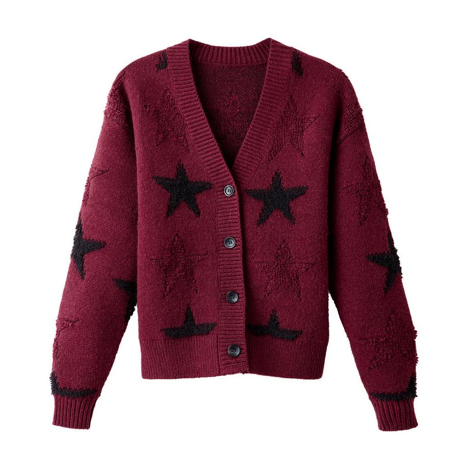 Joe Browns Strickjacke mit Sternen und V-Ausschnitt  