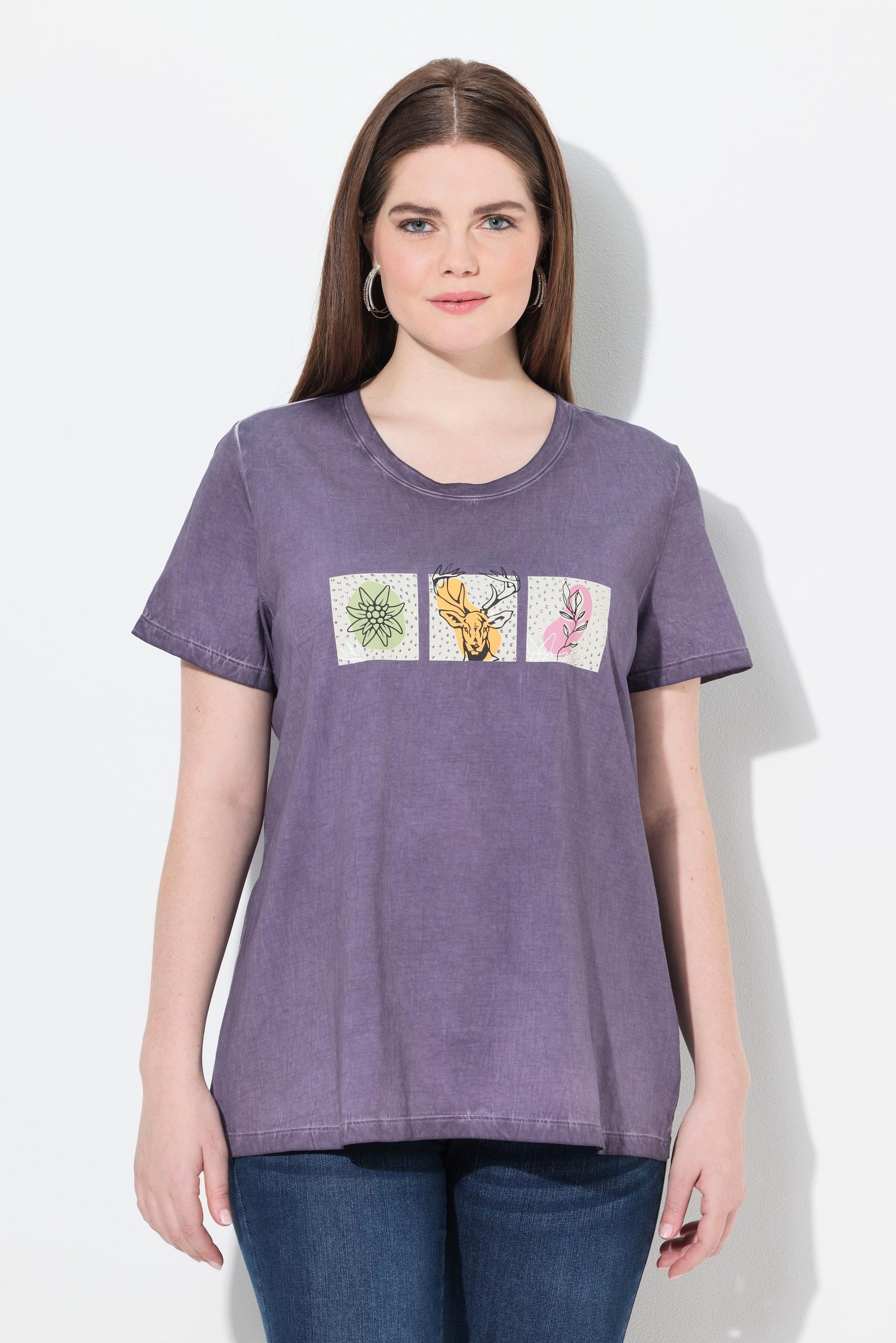 Ulla Popken T-Shirt Classica Stile Tracht Girocollo Maniche Corte  