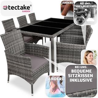 Tectake Rattan Sitzgruppe 8+1 mit Schutzhülle  