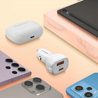 Avizar  USB + USB-C Autoladegerät LinQ Weiß 