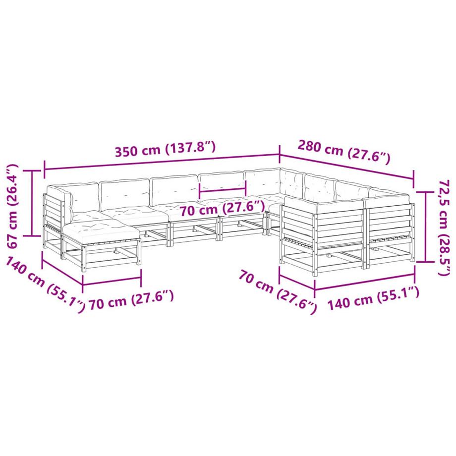 VidaXL Garten sofagarnitur kiefernholz  