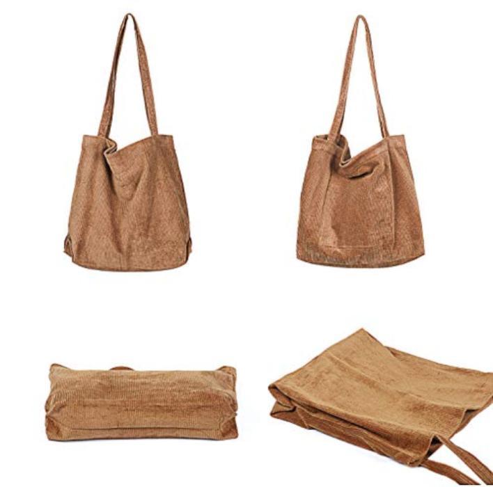 Only-bags.store Große Kapazität Cord Umhängetasche Retro Handtasche  