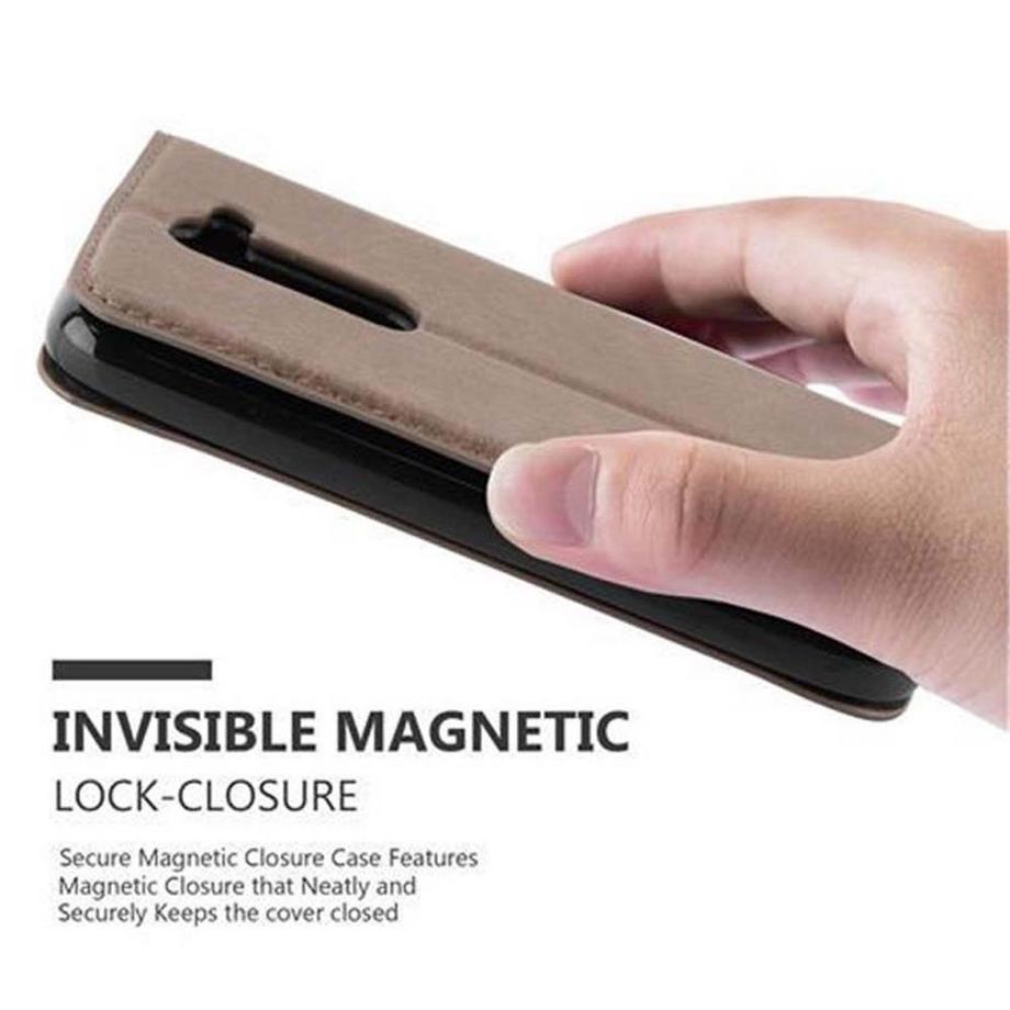 Cadorabo  Cadorabo Hülle kompatibel mit LG G2 MINI - Schutzhülle mit Magnetverschluss, Standfunktion und Kartenfach 