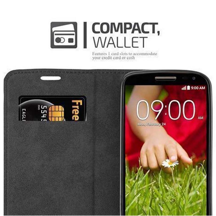 Cadorabo  Cadorabo Hülle kompatibel mit LG G2 MINI - Schutzhülle mit Magnetverschluss, Standfunktion und Kartenfach 