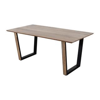 Vente-unique Tavolo da pranzo 6 coperti in Legno di acacia e Metallo Nero Naturale  - SELOA  