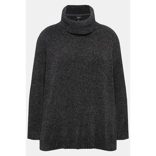 Ulla Popken  Pull oversize en maille chenille, col montant et manches longues 