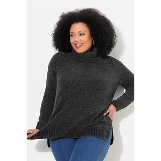 Ulla Popken  Pull oversize en maille chenille, col montant et manches longues 